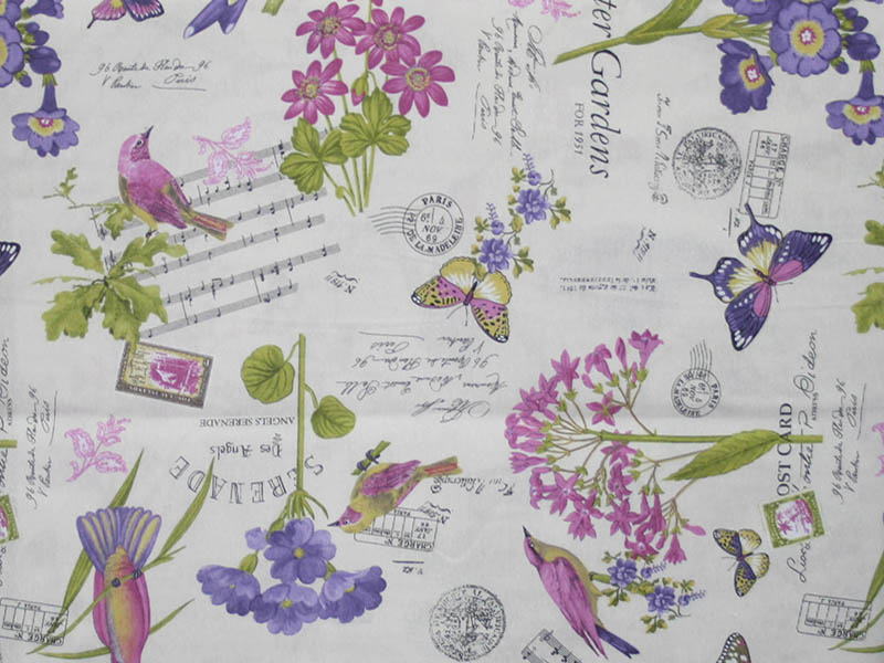Печатные ткани - Простая печать на ткани bouquet-unico